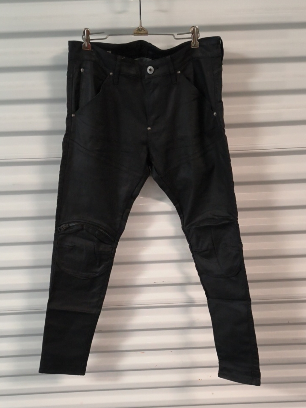 G-Star RAW 5620 3D Zip Knee Skinny Jeans Black Waxed Finish 33 x 32
